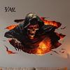 Festive Wall Ornaments for Halloween 3D Decal, Breakout Illusion Sticker with Skull Ghost, Spooky Scary Ghost Patterns Home Decor Room Party, Peel And