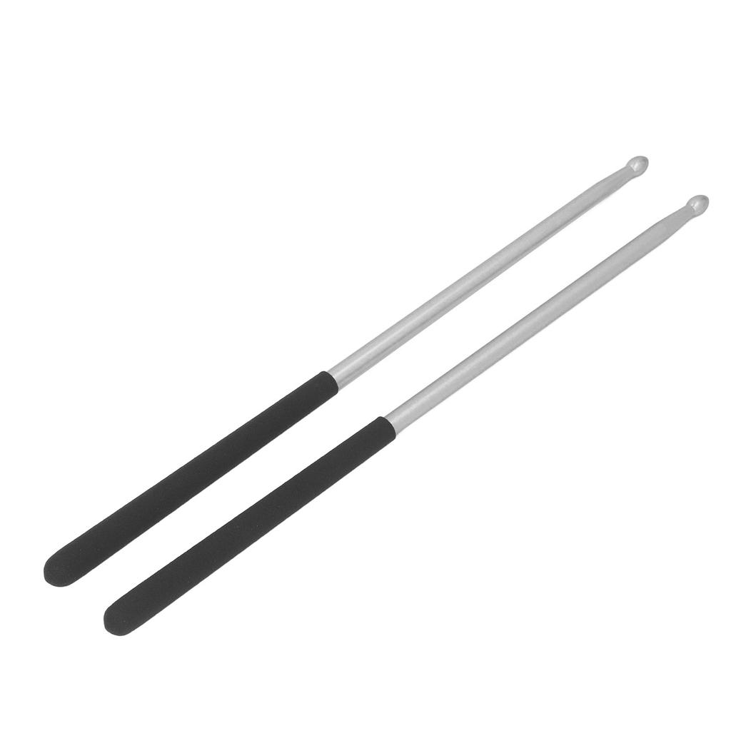 1 Pair Professional Drum Stick Solid Power Boosting Non Slip Handle Aluminium Alloy 5A Drum Stick Silver