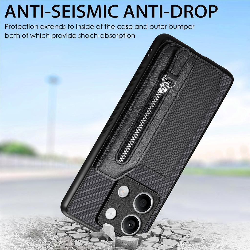 C1-04 For Xiaomi Redmi Note 13 4G Wallet Case PU+PC+TPU Phone Cover with Kickstand