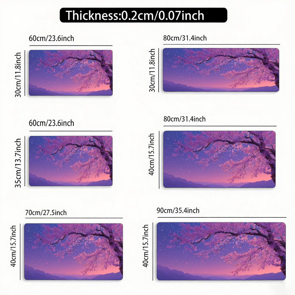 Cherry Blossom Mountain View Mouse Pad Large Rubber Anti-slip Desk Accessories Mousepad for Office and Gamer Keyboard Decor Mat