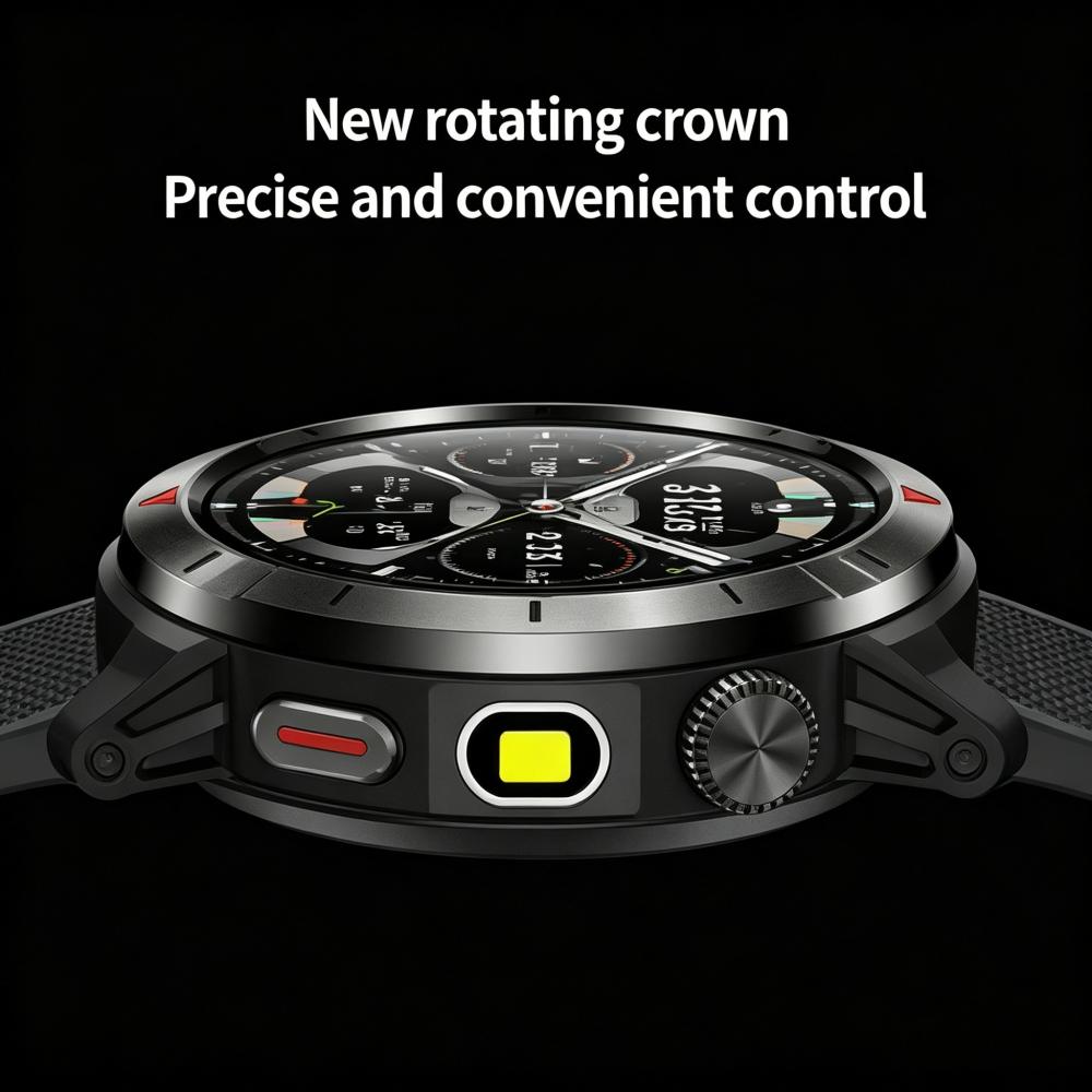 Android Smart Watch AMOLED Touch Screen BT Calling IP68 Waterproof Fitness Tracker Heart Rate Sleep Monitor Magnetic Charging