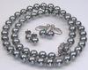 [Your and My Jewelry Box] Akoya Pearl Gray Black Necklace and Earrings Set (Earring Set)