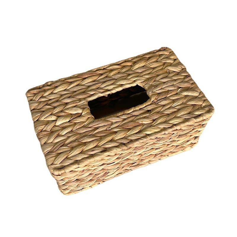 Hand-Woven Wicker Tissue Box Cover, Rectangular Rattan Napkin Holder, Decorative Tissue Storage Box for Bathroom, Living Room, Office 27.5*16.5*10.5cm