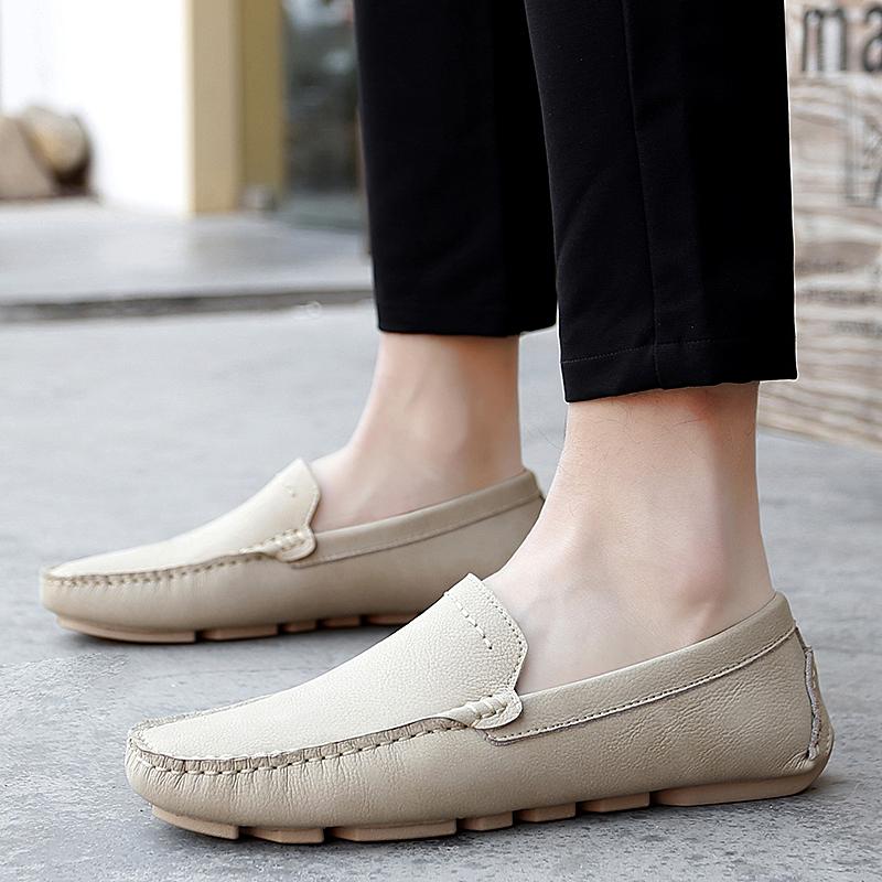Plus Size Genuine Leather Shoes Men Loafers Comfortable Casual Shoes Men Flats Moccasins Men Footwear