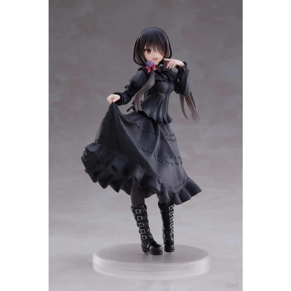18CM DATE A LIVE Tokisaki Kurumi Figurka Anime Urocza Dziewczyna Model Zabawka PVC Czarna Suknia Suknia W górę Stojący Model Ozdoba Wnętrza Samochodu
