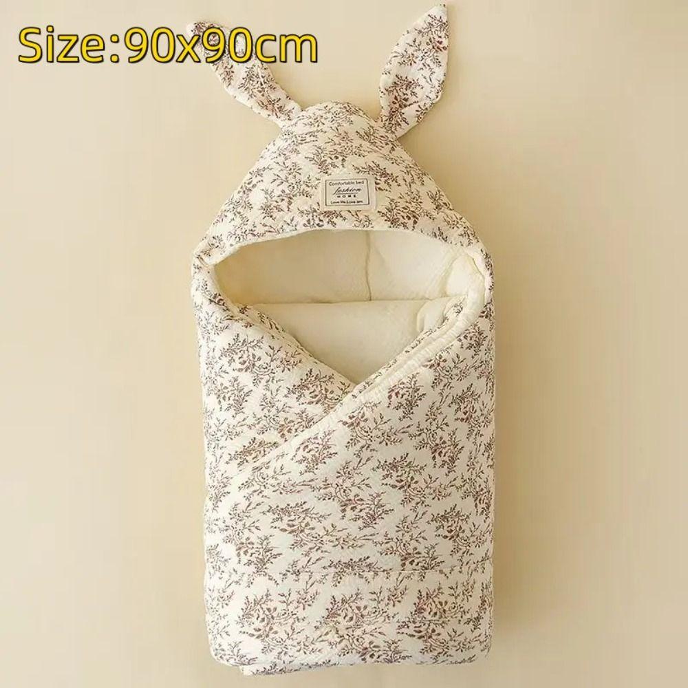 Extraweiche Thermische Puckdecke mit Hasenohren-Design Neugeborenen-Puckdecke Baby-Pucken Neugeborenenpflege