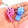 15PCS Plastic Colorful Football Whistle Toy with Rope Featival Atmosphere Noise Maker Party Game Referee Cheerleading Props