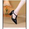 Baotou sandals children's summer 2025 new pointed stiletto one-word Velcro with leather sewing line high heels