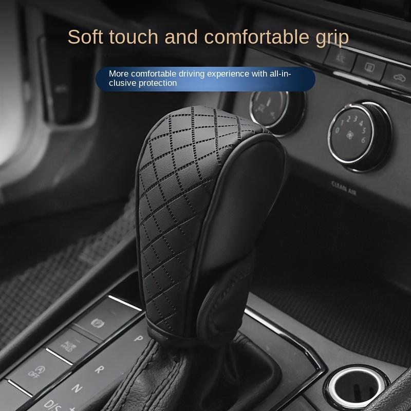 Universal PU Leather Non-Slip Car Gear Shift Knob Cover, Black Auto Parts Protective Driving Control Cover