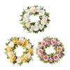 Practical Handmade Silk Rose Wreath with Leaf Portable Accessory for Weddings and Home Decoration Florals Garlands