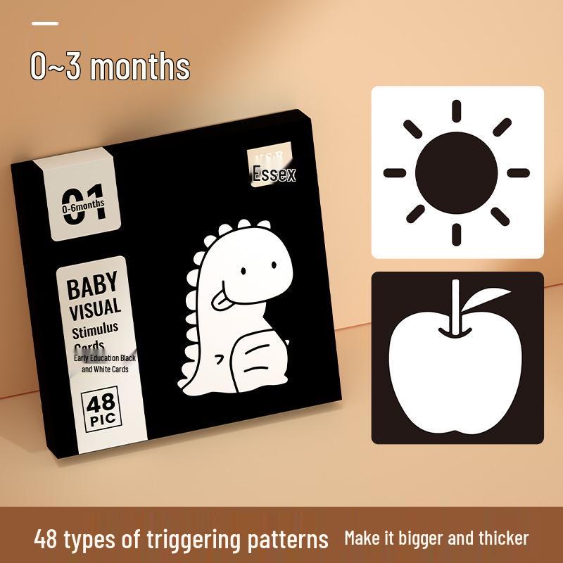 Infant Visual Stimulation Black & White Cards: Newborn Early Education 0-3 Months