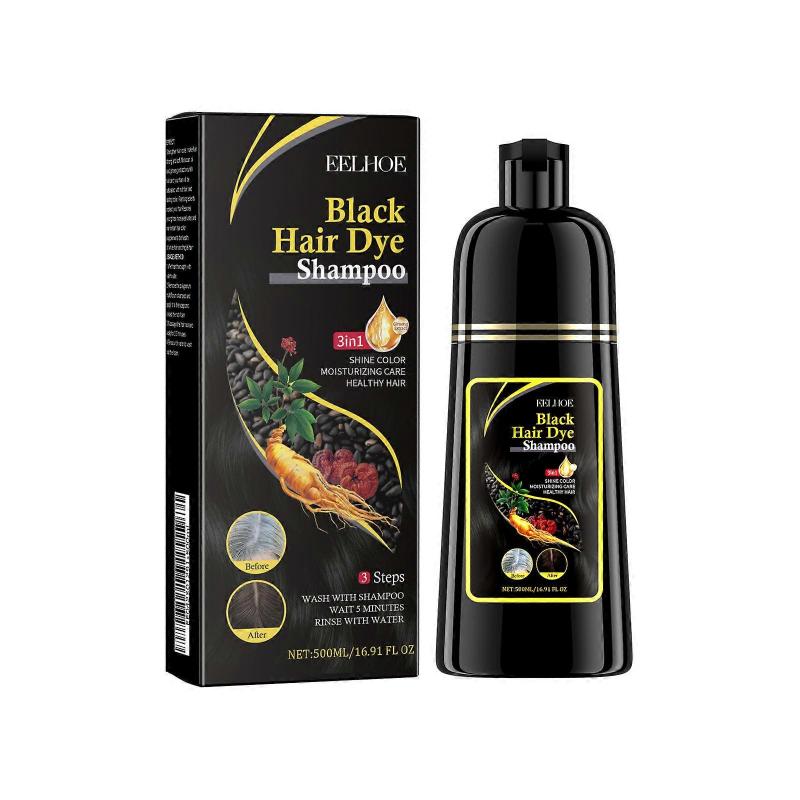 500ml Natural Herbal Instant Black Hair Dye Shampoo For White Hair Coloring