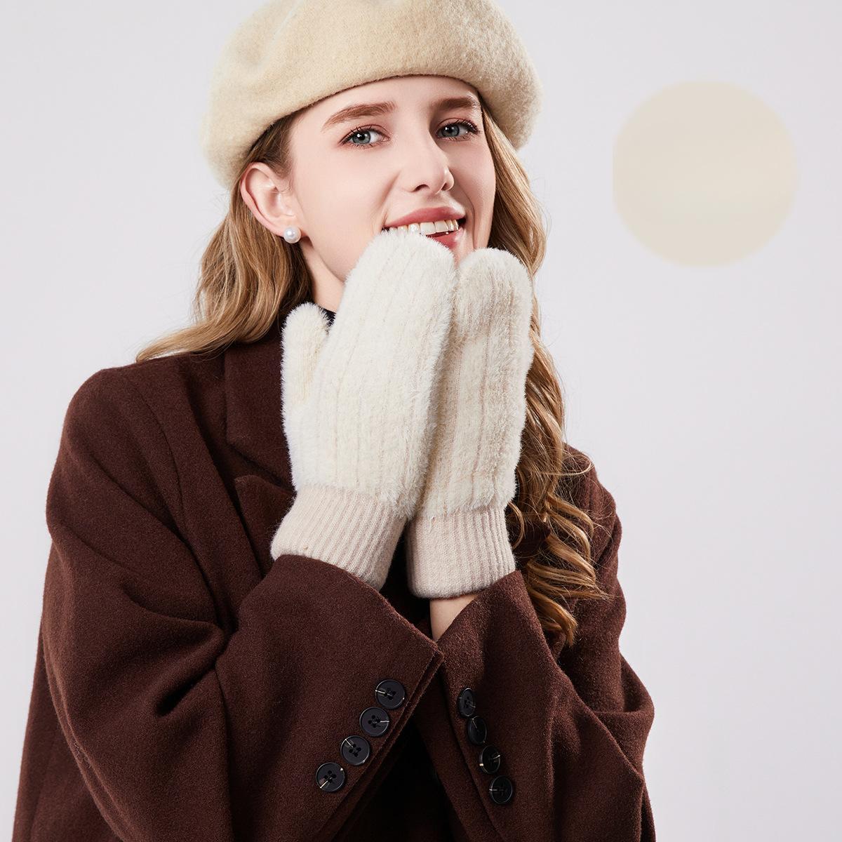 

Женская сумка Палец Плюс Бархатные Теплые Перчатки Осень и Зима Утолщенные Двойной Вязки Перчатки Для Катания на Открытом Воздухе Универсальные Перчатки Защищающие от Холода