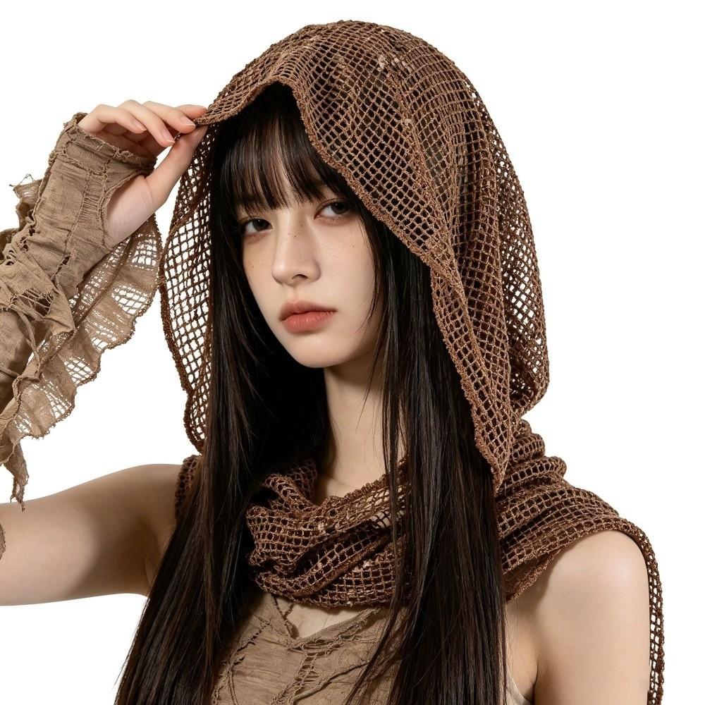 Breathable Glitter Turbante Y2k Head Wraps Fashion Shawl Cap Streetwear