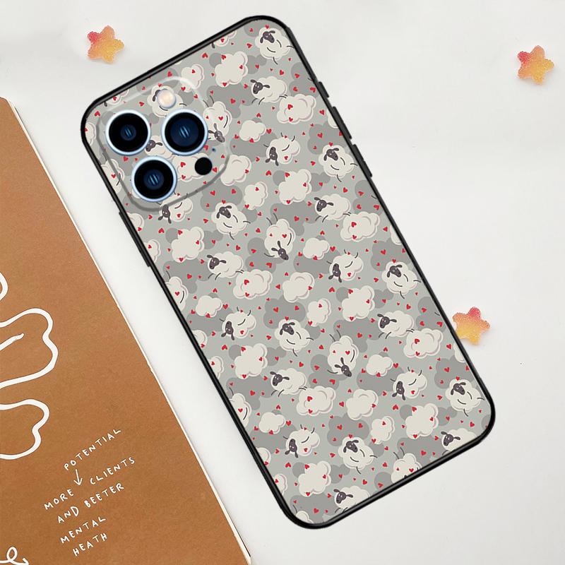 

Cute Sheep Phone Case For iPhone 17 Pro Max 14 13 12 11 15 16 Pro Max mini 15 Plus 16e 17 Air Funda iPhone 13Pro MAX