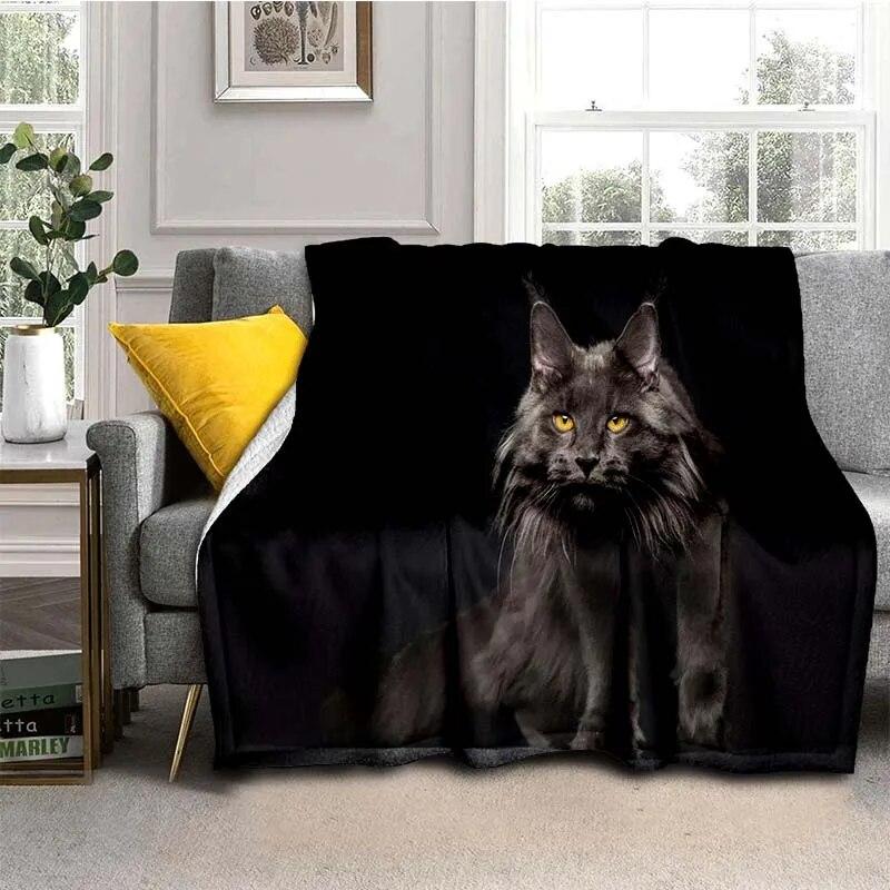 

Мистическое одеяло Black Cat - легкий фланелевой плед для дивана и кровати, одеяло с цифровой печатью из мягкой фланелевой ткани с червями 150cm x 200cm