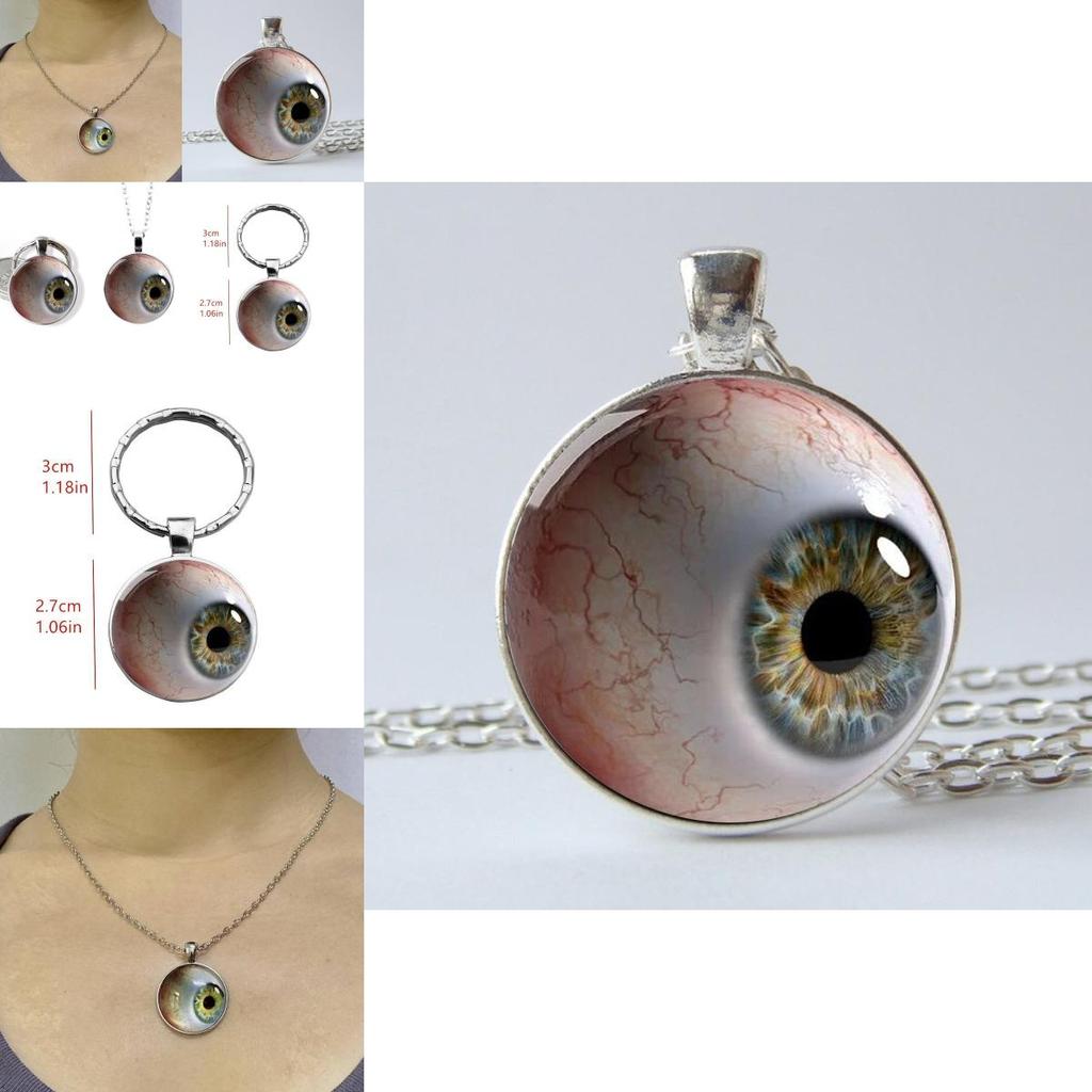 Bloodshot Eye Metal Pendant Keychain And Necklace For Promotion And Celebration Gifts