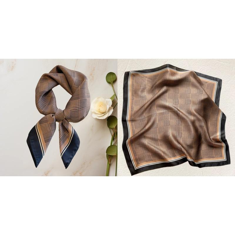 Lenço Quadrado de Seda Estampa Floral de Luxo Mulheres Lenço de Cetim Macio Faixa de Cabelo Lenço de Pescoço Cabeça Hijab Senhora Faixa de Cabelo Foulard Fita de Bolsa