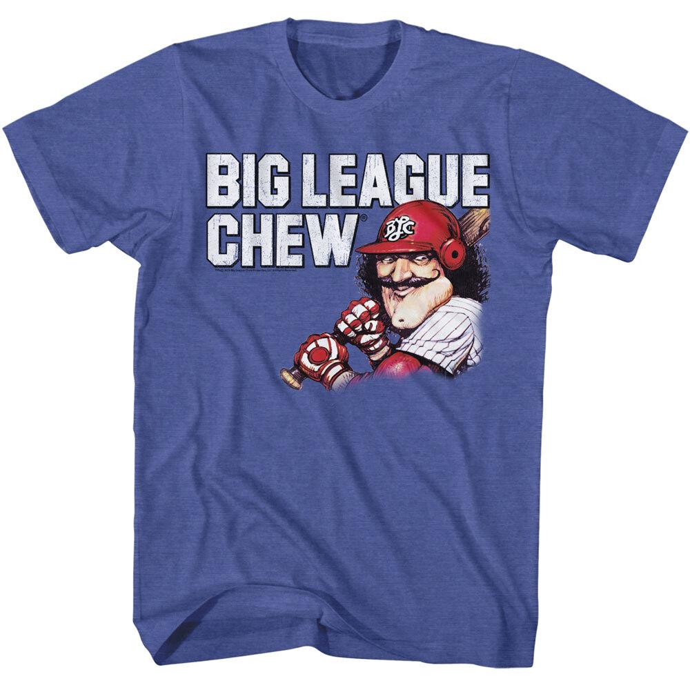 Big League Chew Bubble Gum Vintage Batter Handlebar Mustache Men T Shirt S