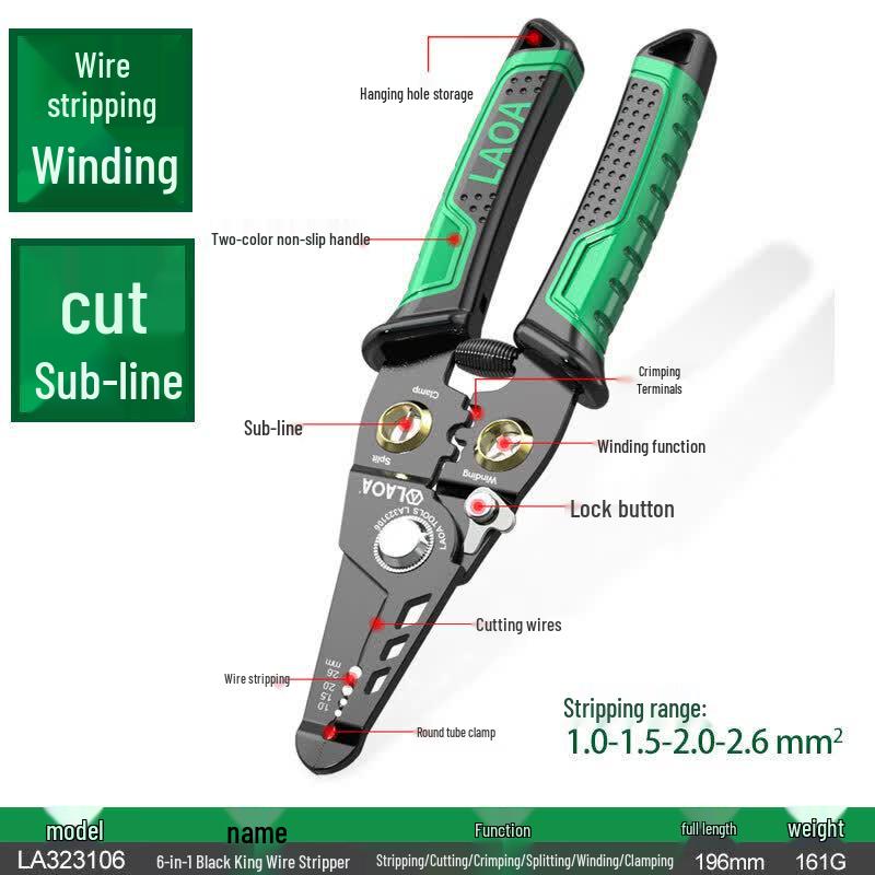 LAOA LA323106 6-in-1 Multi-function Wire Stripper