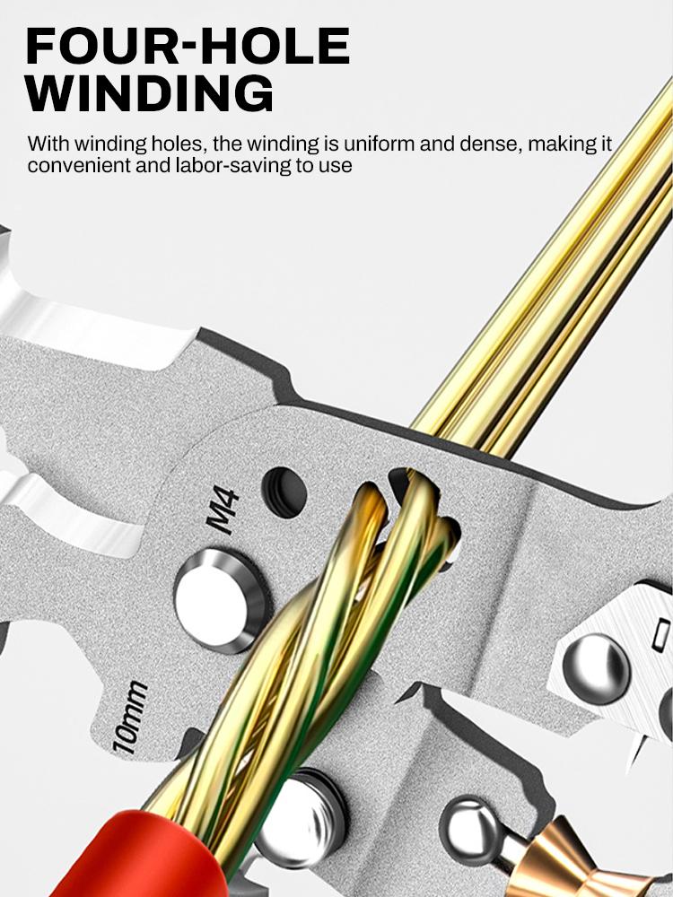 Wire Strippers Foldable Cable Cutters Multi-Function Electrician Wire Splitter Wire Winding Pliers Crimping Pliers Hand Tool
