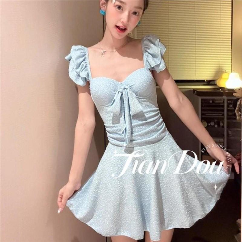 Sea Salt Diary Cool Texture Vacation Jumpsuit Style Swimsuit Two-piece Set Slimming Covering Flesh Soaking In Hot Springs Beaches