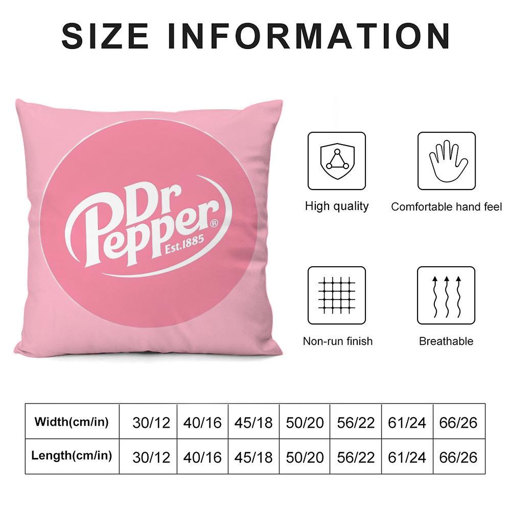 Cherry Drink D-Dr P-Peppers Cushion Cover Pillowcase Ultra Soft Skin Friendly Fabric Cloud Like Comfort & Concealed Zipper