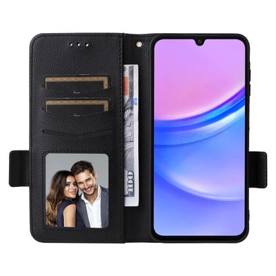 For Samsung Galaxy A16 5G/A16 4G Case with Wrist Strap Litchi Texture PU Leather Wallet Phone Cover
