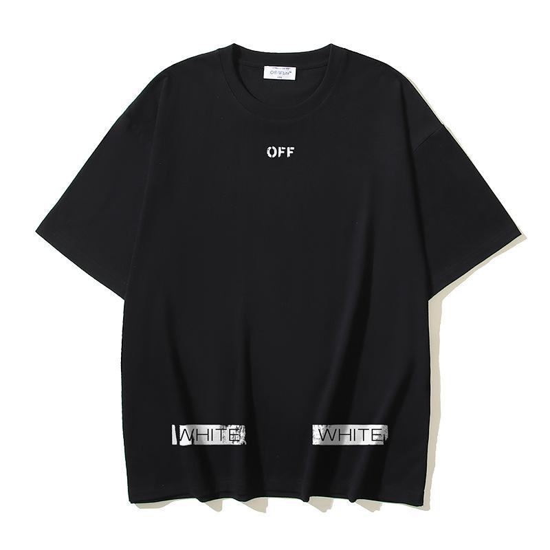 Off-White 2025 Summer New OW Dissolved Zebra Stripe Printed Short Sleeved T-shirt for Men and Women