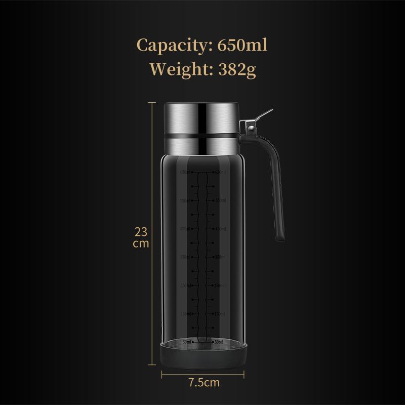 Oil bottle glass Oil pot leakproof Tank Kitchen soy sauce Bottles Vinegar Pots Seasoning Tool Set Of Household Flip Lid