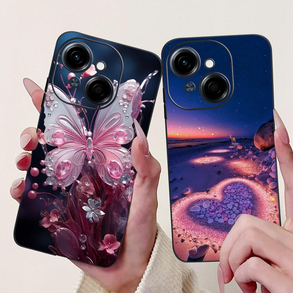 6.67'' For Tecno Spark Go 1 Case Pop 9 Cover Cute Cat Cartoon Fashion Butterfly Boy Girl Back Cover For Tecno Pop 9 Phone Case