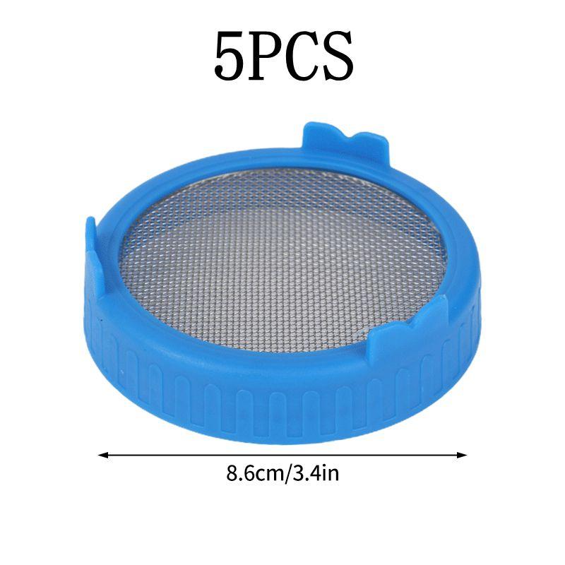 86Mm Wide Mouth Sprouting Jar Plastic Bean Sprouting Cap Seedling Tray With Stainless Steel Screen Mesh Cover Sprout Maker