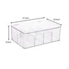 Tea Packet Organizer Transparent Storage Box Dustproof Lidded Compartment for Desktop,
