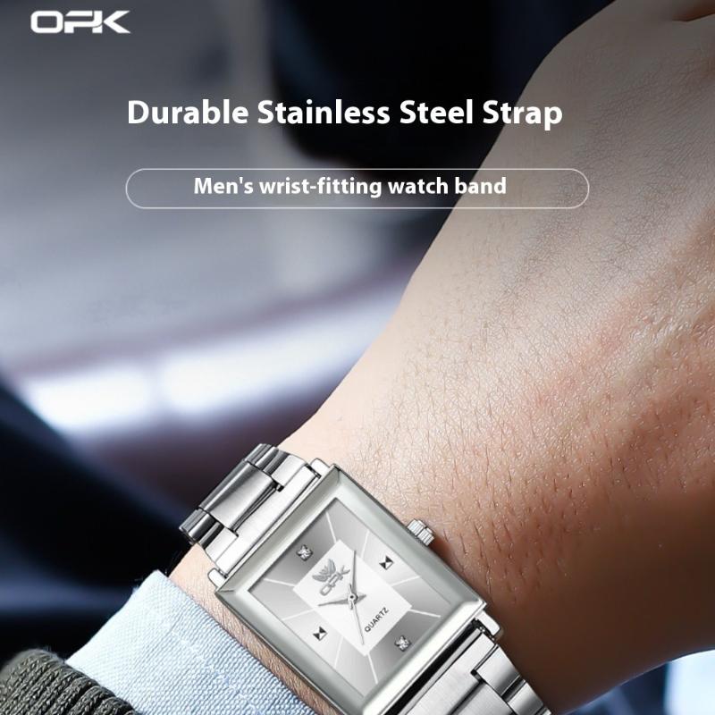 Square Men's Steel Belt Watch Business Calendar Quartz Waterproof Men's Watch