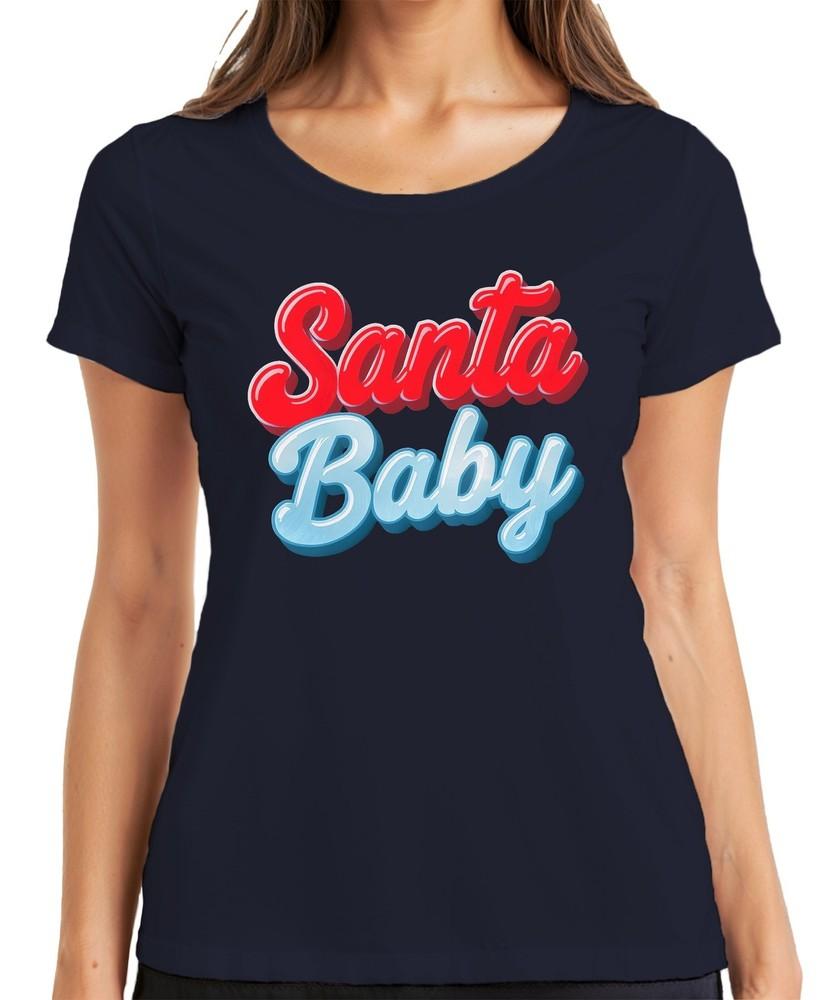 Santa Baby Christmas Santa Claus Xmas Gift Retro Ladies Tshirt S