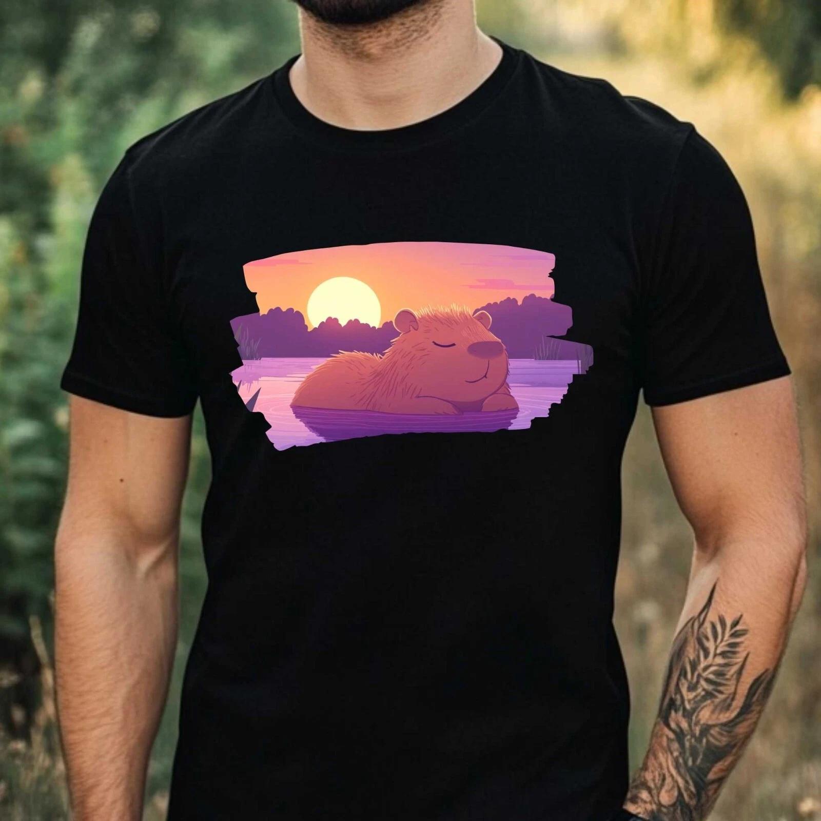 T-Shirt Herren Capybara Motiv Baumwolle Größe XS bis 5XL XXXXL