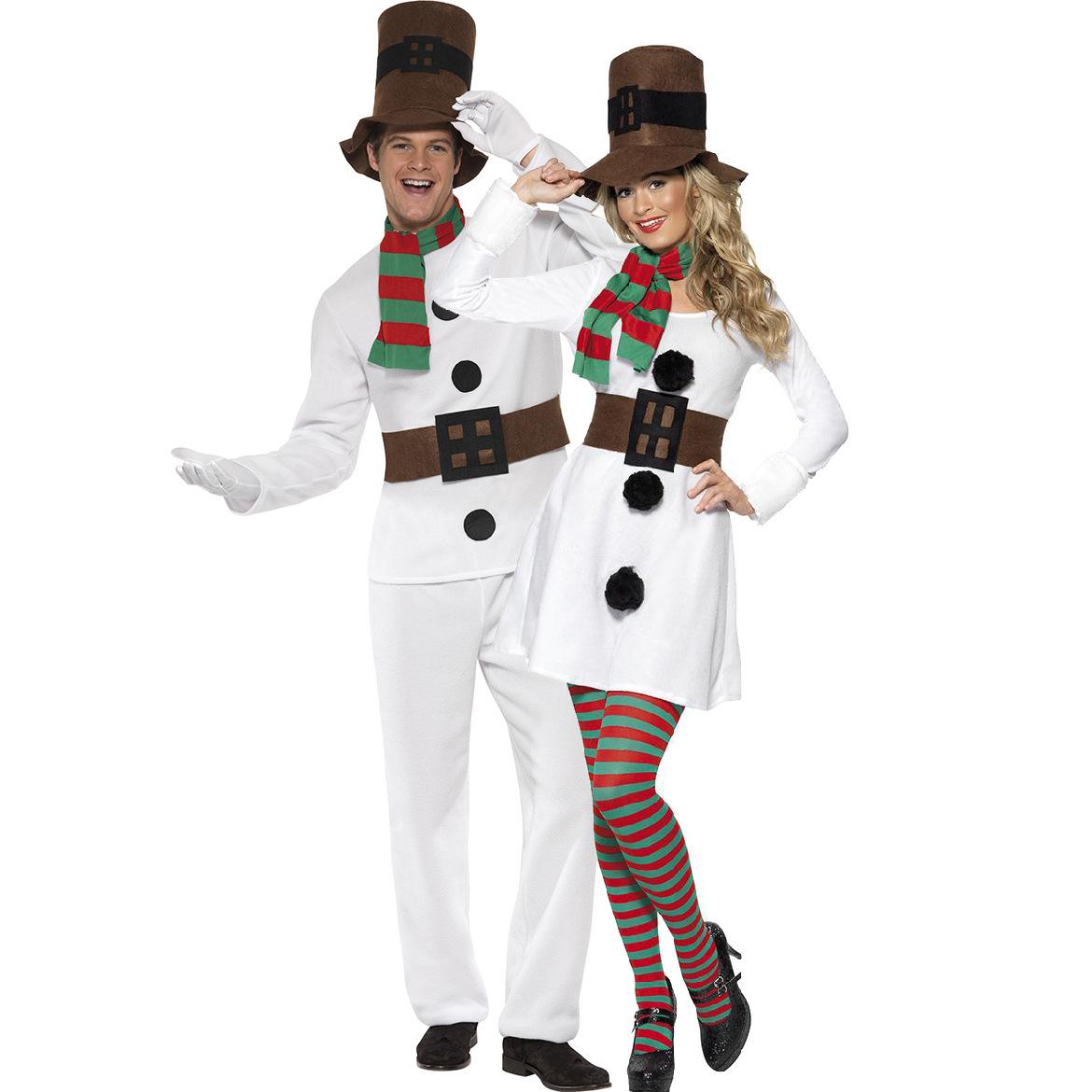 

- Men s white Christmas suit, Christmas costume Christmas uniform suit, couple snowman Christmas suit One Size