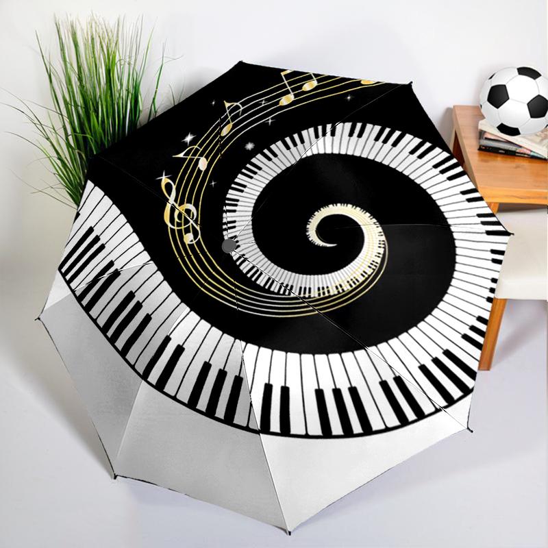 Bunter Musiknoten-Regenschirm, Automatisches Öffnen/Schließen, Stabiler Eisenrahmen & 8-Rippen-Struktur, Regenschirm für Damen & Herren, Weihnachtsgeschenke