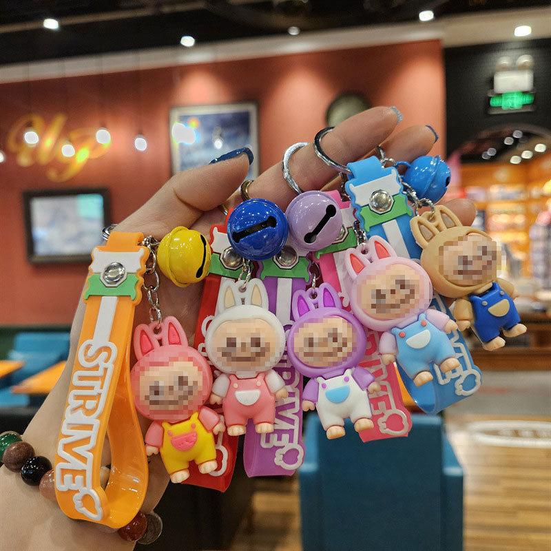 Internet-Berühmtheit Cartoon-Puppe Schlüsselanhänger Taschenanhänger Studentenanhänger Niedlicher PVC-Schlüsselanhänger Paar Auto Schmuck