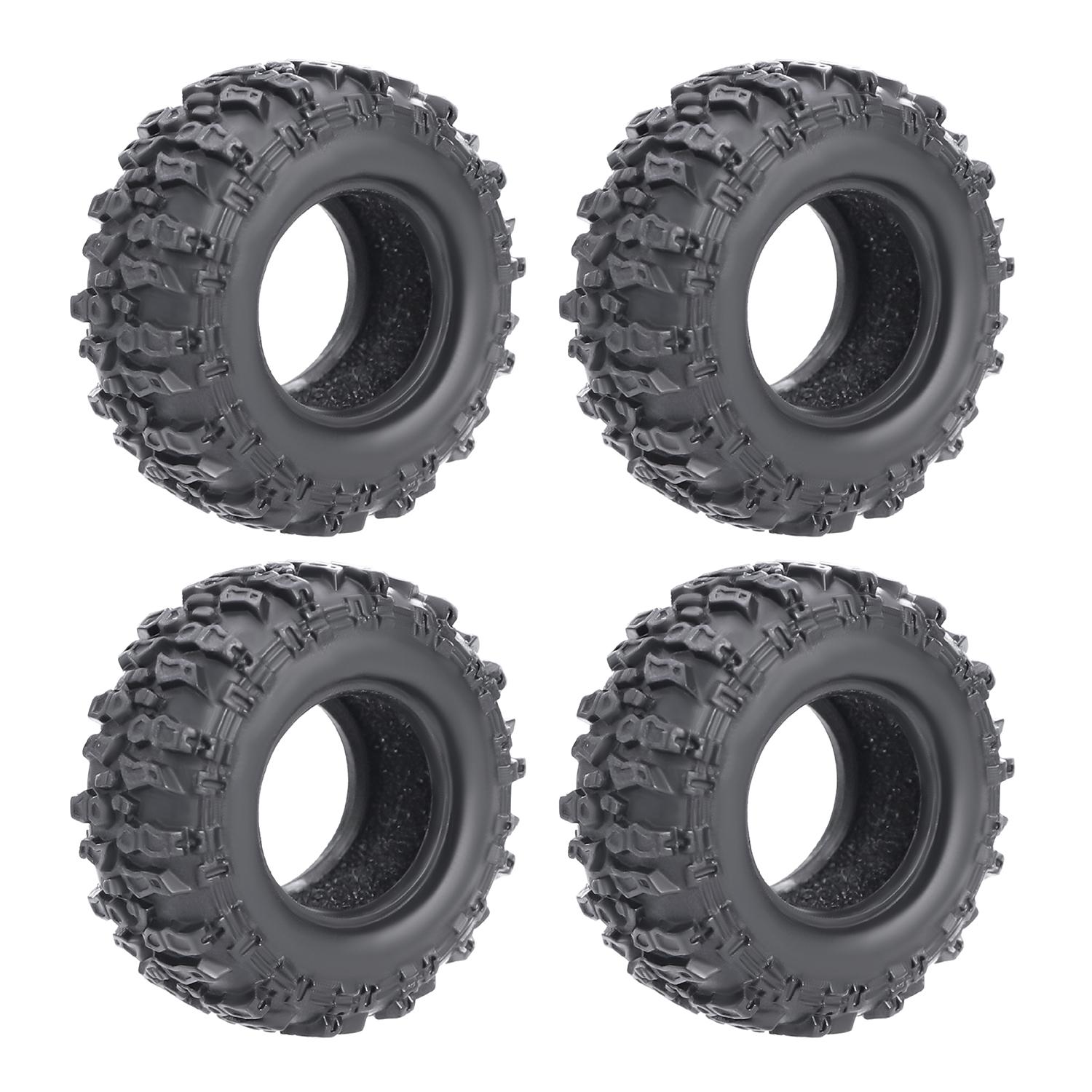 

NIUWSRC Black Coating Brass Wheel Rim Hub with Tires Offset 0.7 for AXIAL SCX30 Jeep Wrangler JLU Ford Bronco 1/30 RC Crawler Tire