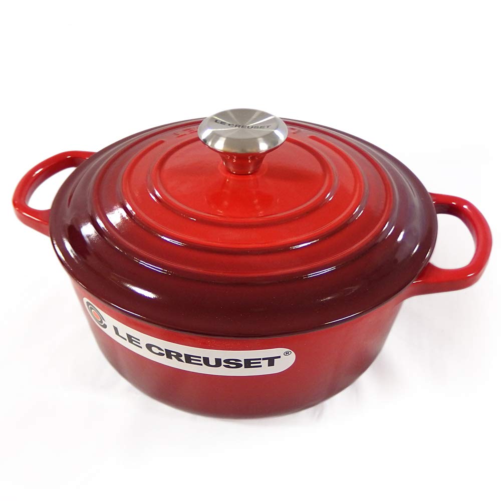 Le Creuset Pot Cocotte Ronde Red 06 Creuset/Le Two-handed 21177-20cm (Silver Knob) [Item]
