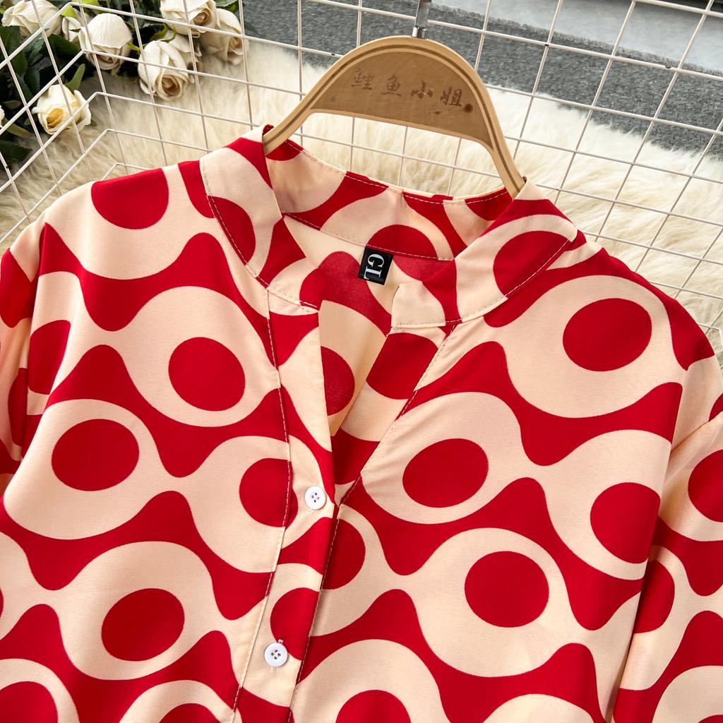 Květinový potisk Volné šaty s rozšířenými rukávy pro jaro/léto pro ženy Nové Prázdninové Volnočasové Temperamentní Dlouhé A-linie šaty