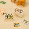 Doll House Decoration Mini Wooden Frame Fruit Frame Storage Frame Model Photo Props