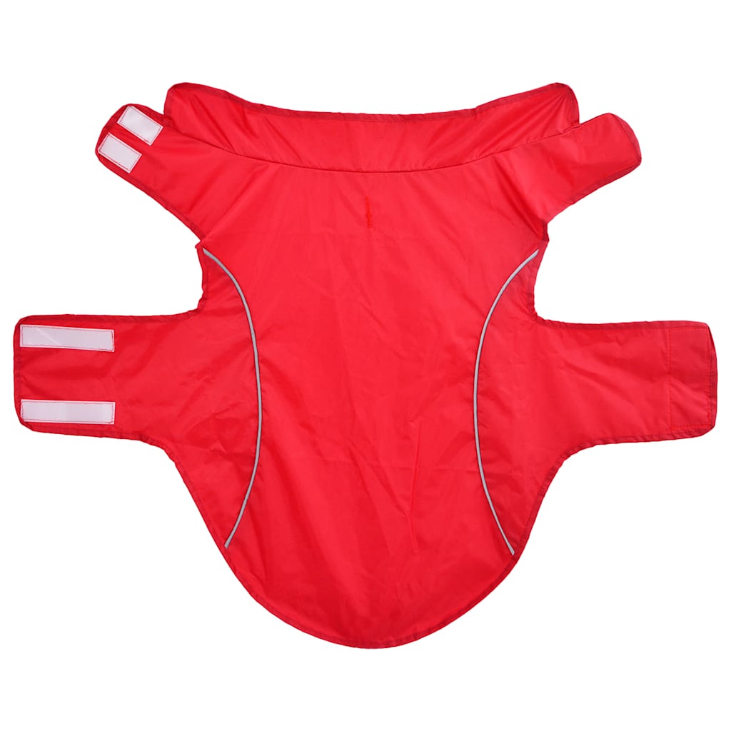 Dog Raincoat with Reflective Strips Polyester Red Size L