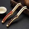Pure Copper Tea Tongs Set: Brass Tweezers for Gongfu Ceremony, Non-slip Cup Holder, Gift Box Included