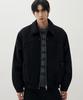 Draw Fit Wool Collar Zip-Up Blouson Jacket [Black]