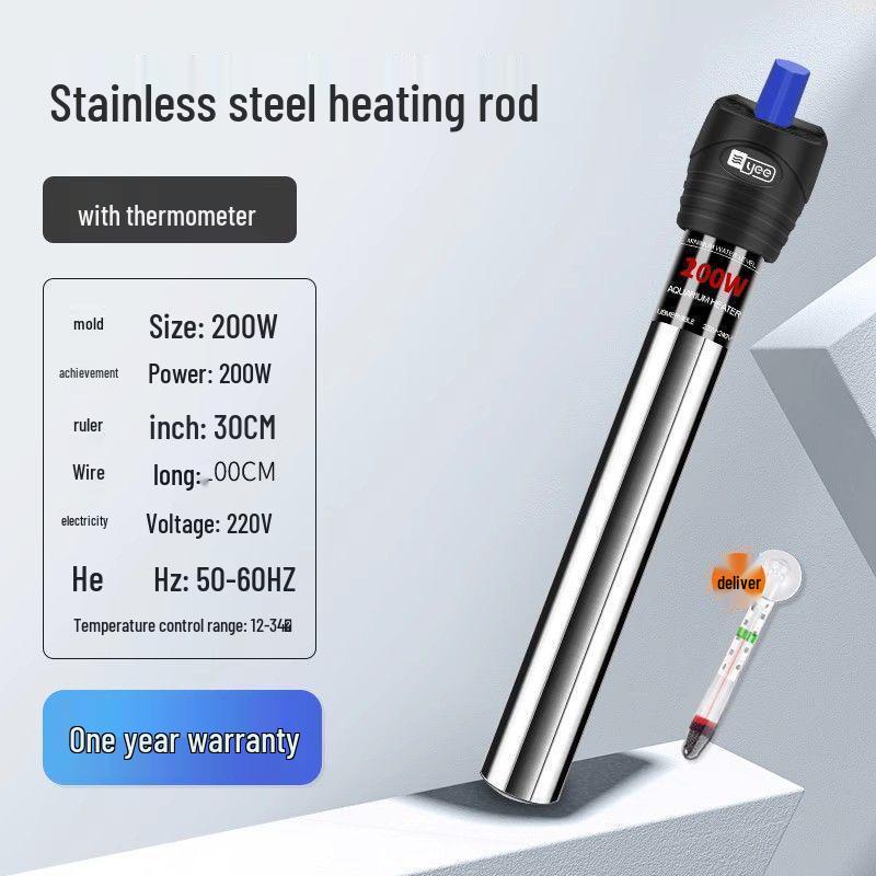 Stainless Steel Aquarium Heater: Explosion-Proof, Auto Temperature Control for Fish & Turtles