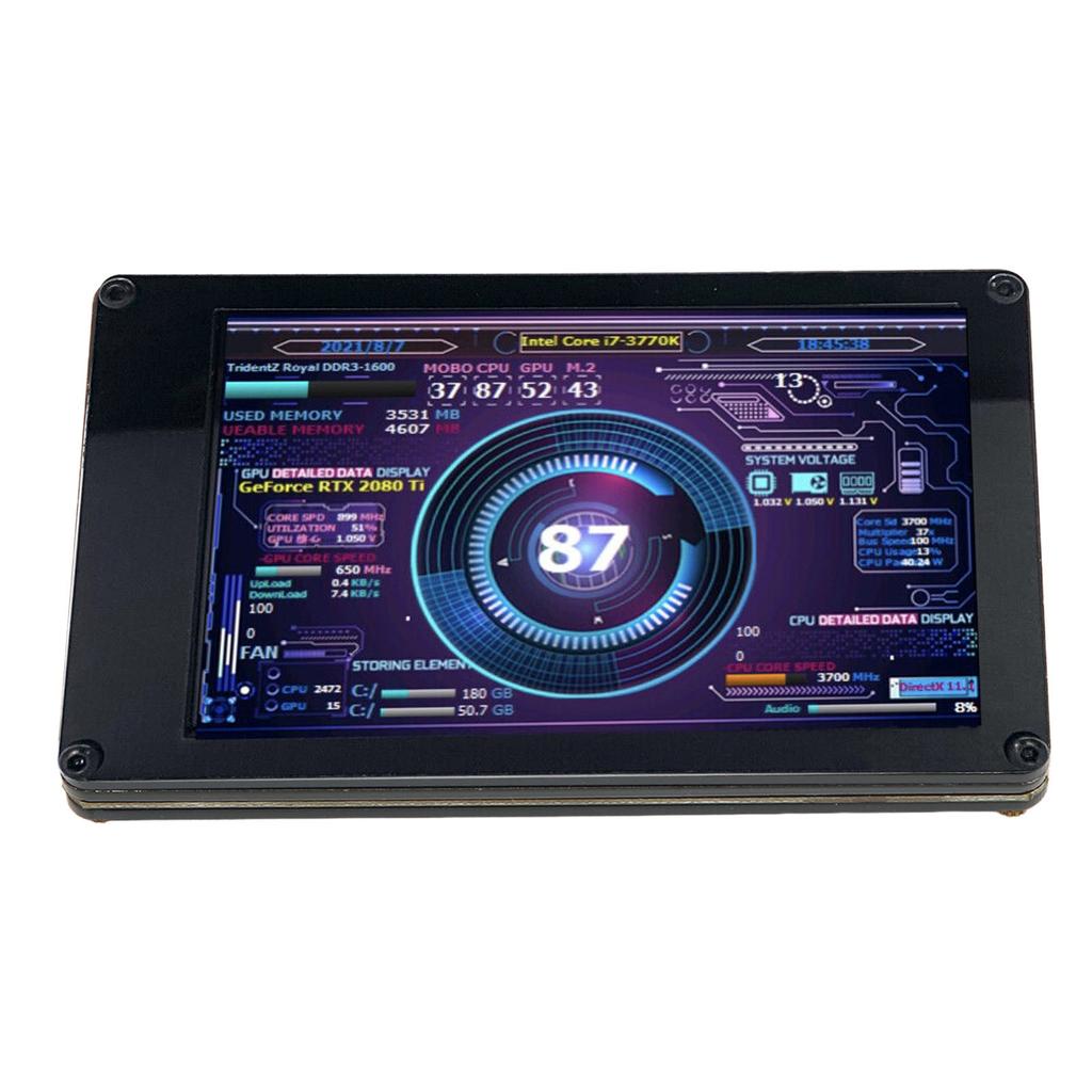 Computer Temp Monitor 3.5 Inch IPS USB Mini Screen Temperature Display PC CPU Data Monitor for PC CPU RAM Data