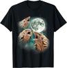 Three Pangolin Howling Moon Graphic Print Men's Cotton T-Shirt Casual Trip Tee
