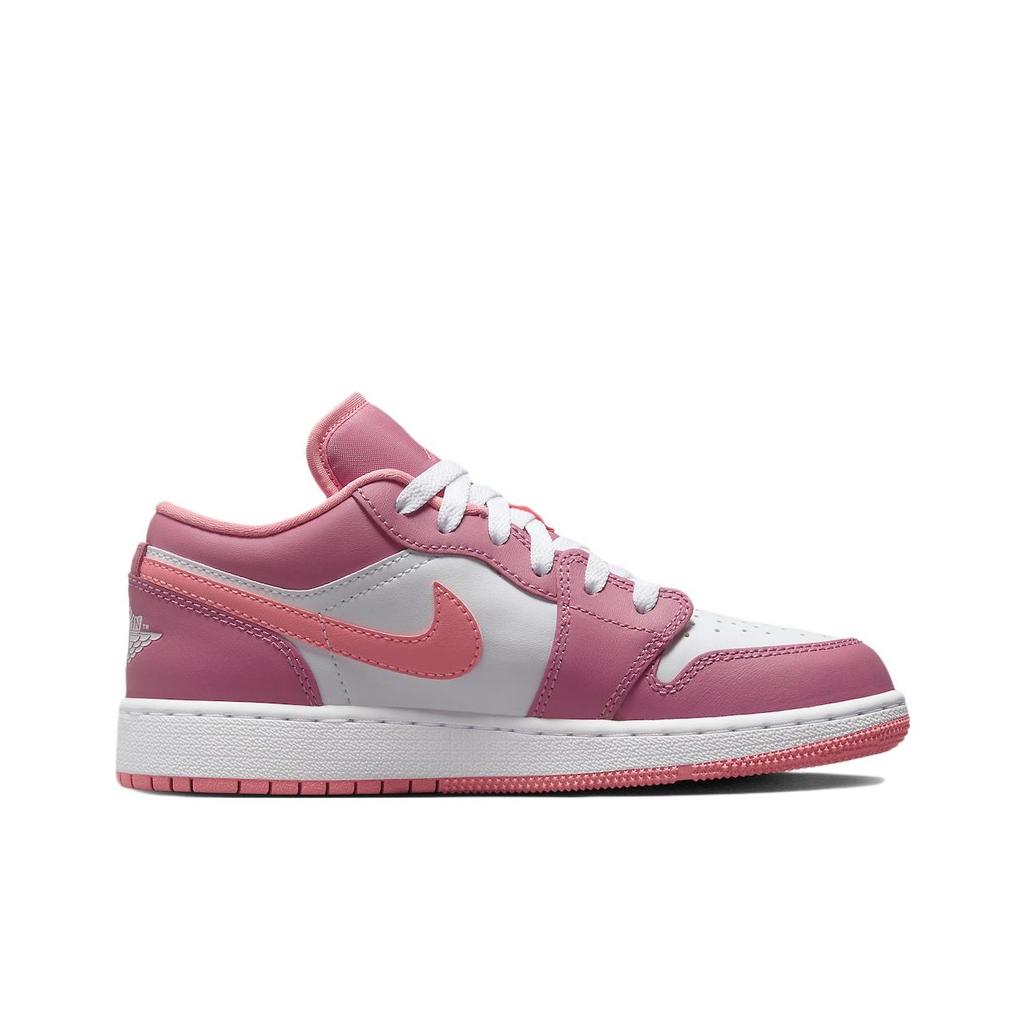 Air Jordan 1 Low GS Desert Berry Kids Sneakers Pink Coral-Chalk White 553560-616